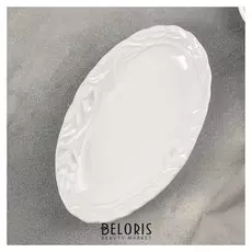 Блюдо "Колосок" 21х12,5х3 см, цвет белый