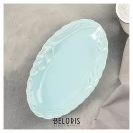 Блюдо "Колосок" 25х15х3,5 см, цвет мятный