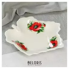 Блюдо "Лист" деколь, 21 х 19 см