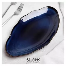 Блюдо овальное «Галактика», 28×16 см, цвет голубой