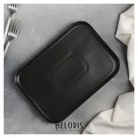Блюдо прямоугольное Black, 25×18×2 см, цвет чёрный