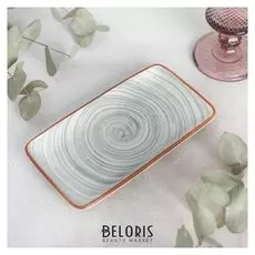 Блюдо прямоугольное «Искушение», 18×9,5×2 см, цвет серый