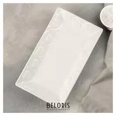 Блюдо прямоугольное "Сердца" 27х15,5х3,5 см, цвет белый