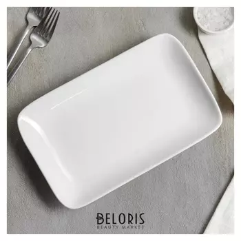 Блюдо прямоугольное White Label, 25,5×15,5×3,5 см, цвет белый