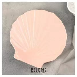 Блюдо "Ракушка" 20х20х3 см, цвет розово-оранжевый