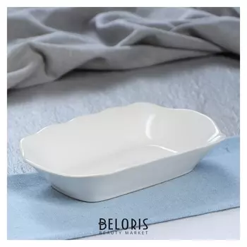 Блюдо "Рельеф", белое, 300 мл