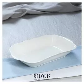 Блюдо "Рельеф", белое, 700 мл