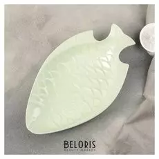 Блюдо "Рыба" 30х15,5х3 см, цвет зеленый