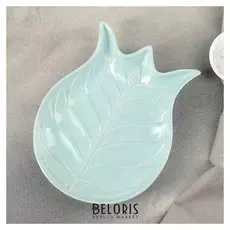 Блюдо "Тюльпан" 23х18х3 см, цвет мятный