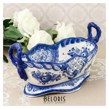 Блюдо «Виноградница», гжель