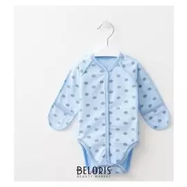 Боди-царапка Little Friend, цвет голубой/серый горох, рост 62 см