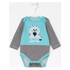 Боди, цвет серый/мята, рост 80 см