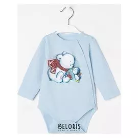 Боди детское, цвет голубой, рост 68 см (44)