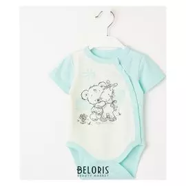 Боди детское, цвет мятный/бежевый, рост 86 см