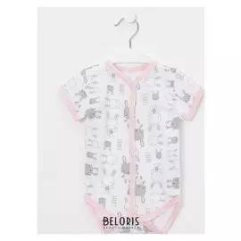 Боди для девочки, цвет белый/розовый, рост 80 см (52)