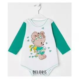 Боди для девочки, цвет зелёный, рост 86 см