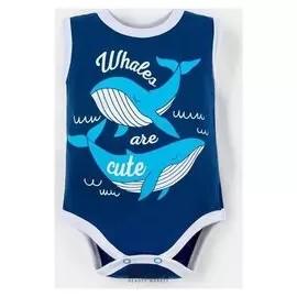 Боди крошка Я "Little Sea Man. Wales", синий, р. 26, рост 74-80 см