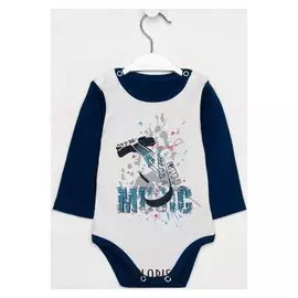 Боди «Музыка» детское, цвет белый/синий, рост 68 см