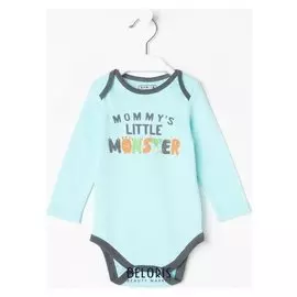 Боди с длинным рукавом, цвет голубой, рост 80 см (1 год)