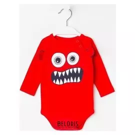 Боди с длинным рукавом, цвет красный, рост 68 см (6 месяцев)