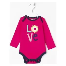 Боди с длинным рукавом, цвет малиновый, рост 68 см (6 месяцев)