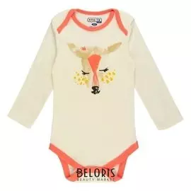 Боди с длинным рукавом, цвет молочный, рост 74 см (9 месяцев)