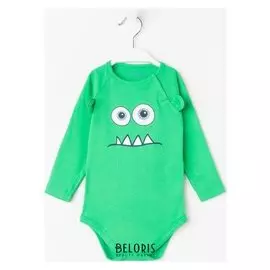 Боди с длинным рукавом, цвет зелёный, рост 80 см (1 год)