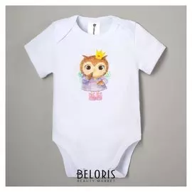 Боди "Сова", белый, р.24, рост 68-74