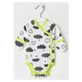 Боди «Варежка» на кнопках детское, цвет белый/облака, рост 56