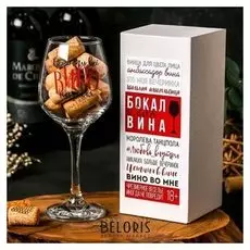 Бокал для вина "Возьму все вино на себя" 350 мл