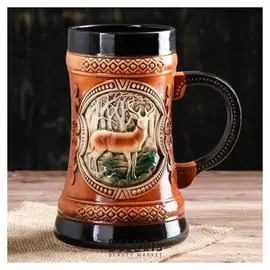 Бокал "Охота" художественная роспись, 1 л