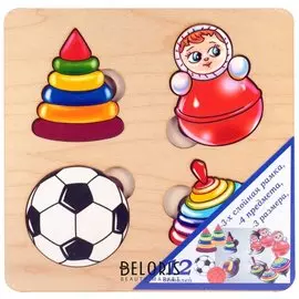 Больше-меньше "Игрушки" развивающая доска