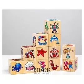 Большой набор кубиков. ассоциации на кубиках №2 (12 кубиков)