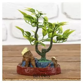 Бонсай "Листики с корнями" 11х15 см