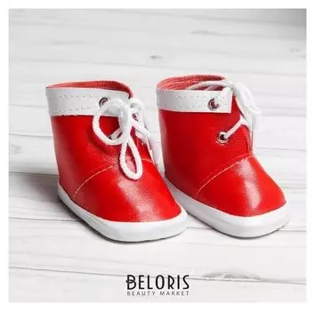 Ботинки для куклы «Завязки», длина подошвы: 7,6 см, 1 пара, цвет красный