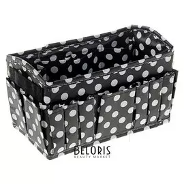 Бокс для мелочей «Горошек», 15 карманов, 23,5×12×13 см, цвет чёрно-белый