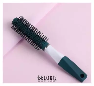 Расческа брашинг, D = 4 см, цвет зелёный/белый