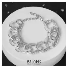 Браслет "Цепь" дерма, цвет серебро