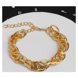 Браслет "Цепь" овалы-звенья, цвет золото