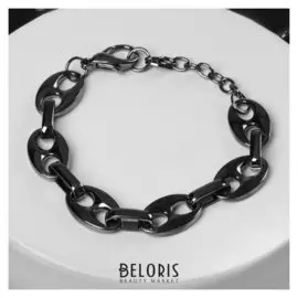 Браслет "Цепь" смит, цвет серый металл