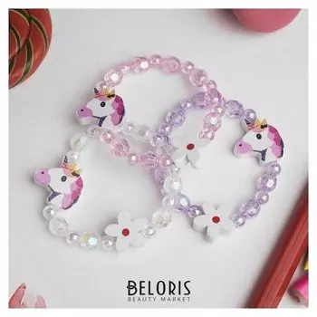 Браслет детский Единорог с цветочком