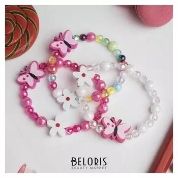 Браслет детский "Выбражулька" бабочка с цветочком