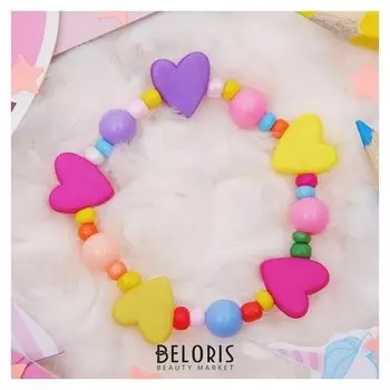 Браслет детский "Выбражулька" сердечки матовые