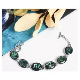 Браслет "Галиотис" овал малый, цвет зеленый