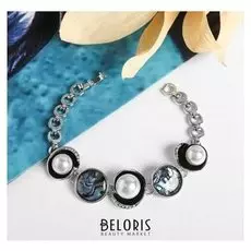 Браслет "Галиотис" с майоркой, кувшинки