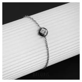 Браслет керамика "Геом", цвет чёрно-белый в серебре