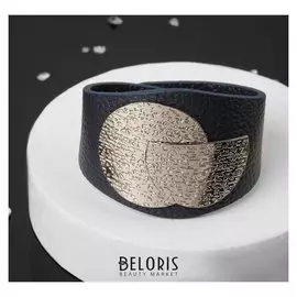 Браслет кожа Casual, цвет чёрный в серебре