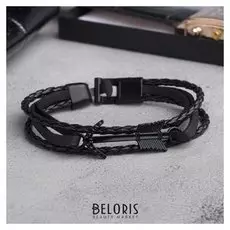 Браслет кожа "Коса двойная" стрела