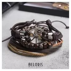 Браслет кожа "Мачта" штурвал