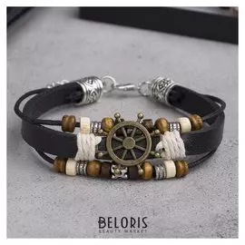 Браслет кожа "Стихия" штурвал